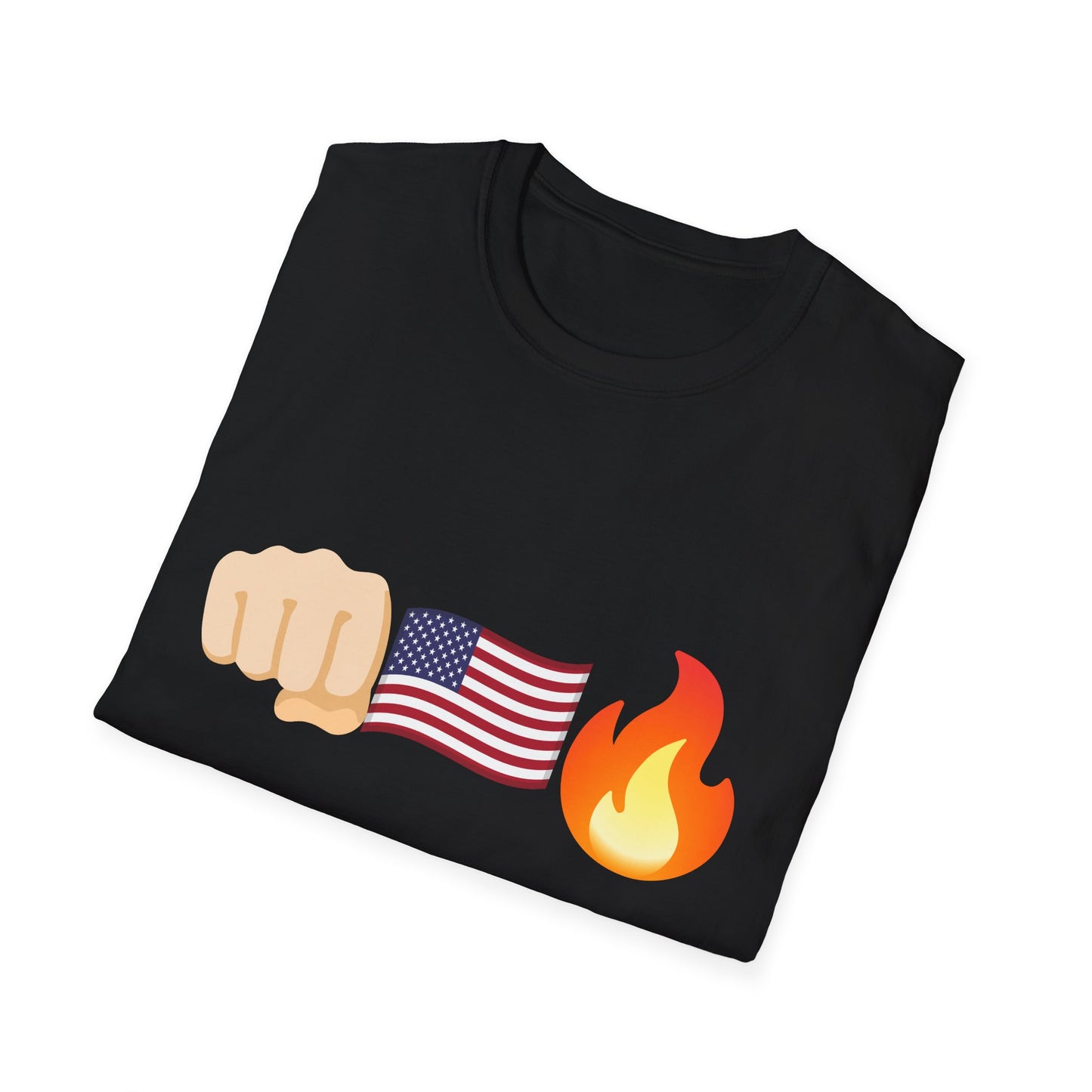 Patriotic Fist Unisex Softstyle T-Shirt - Casual American Flag Tee