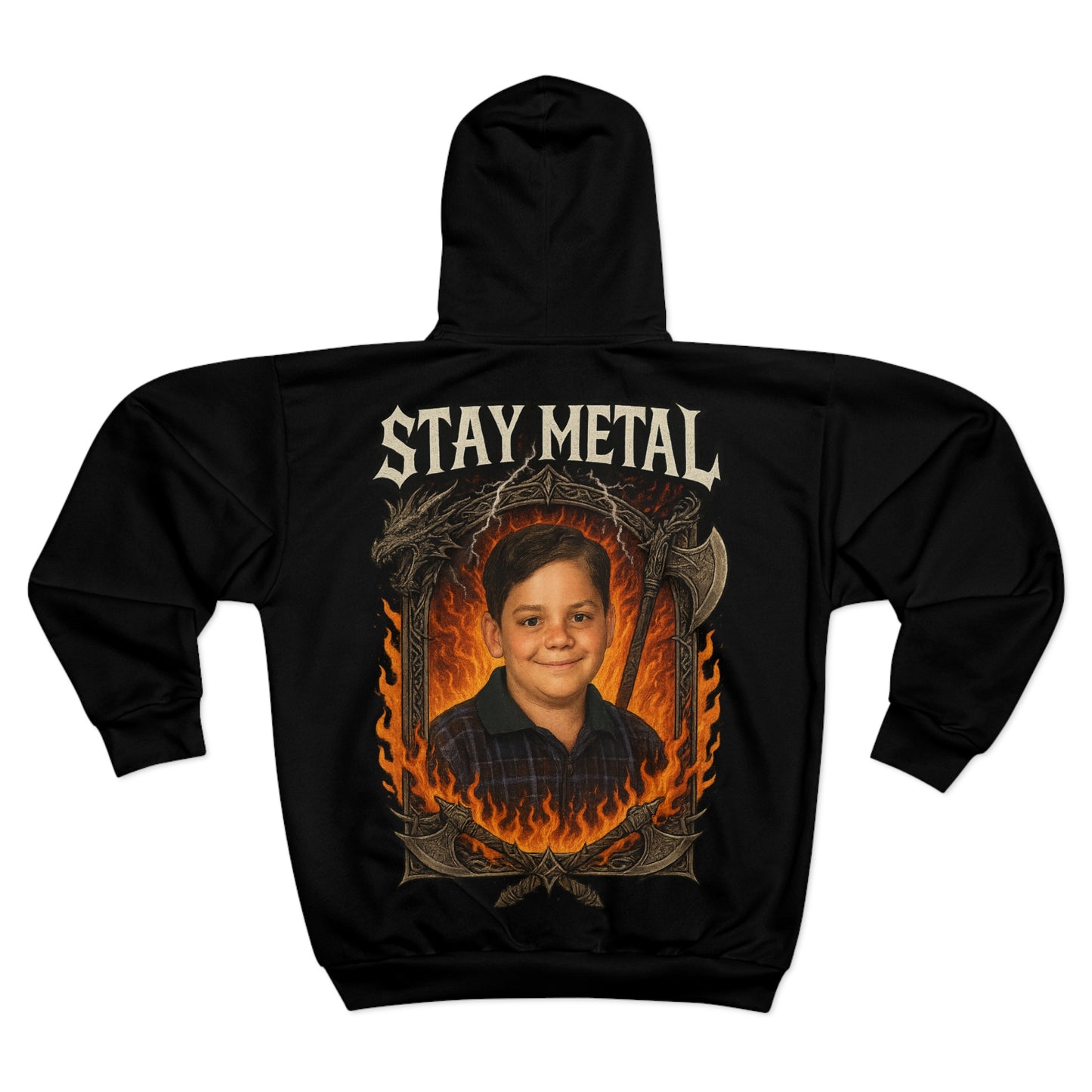Stay Metal Unisex Zip Hoodie | Rock Tees, Music Apparel, Festival Wear, Gift for Him, Edgy Street Style