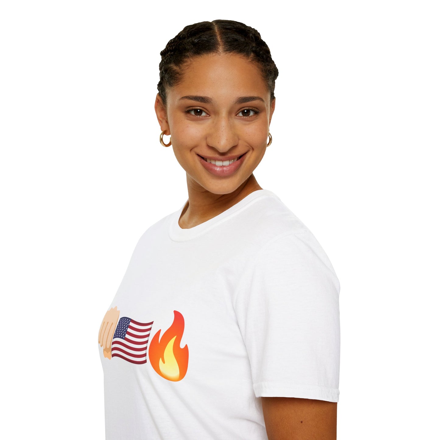 Patriotic Fist Unisex Softstyle T-Shirt - Casual American Flag Tee