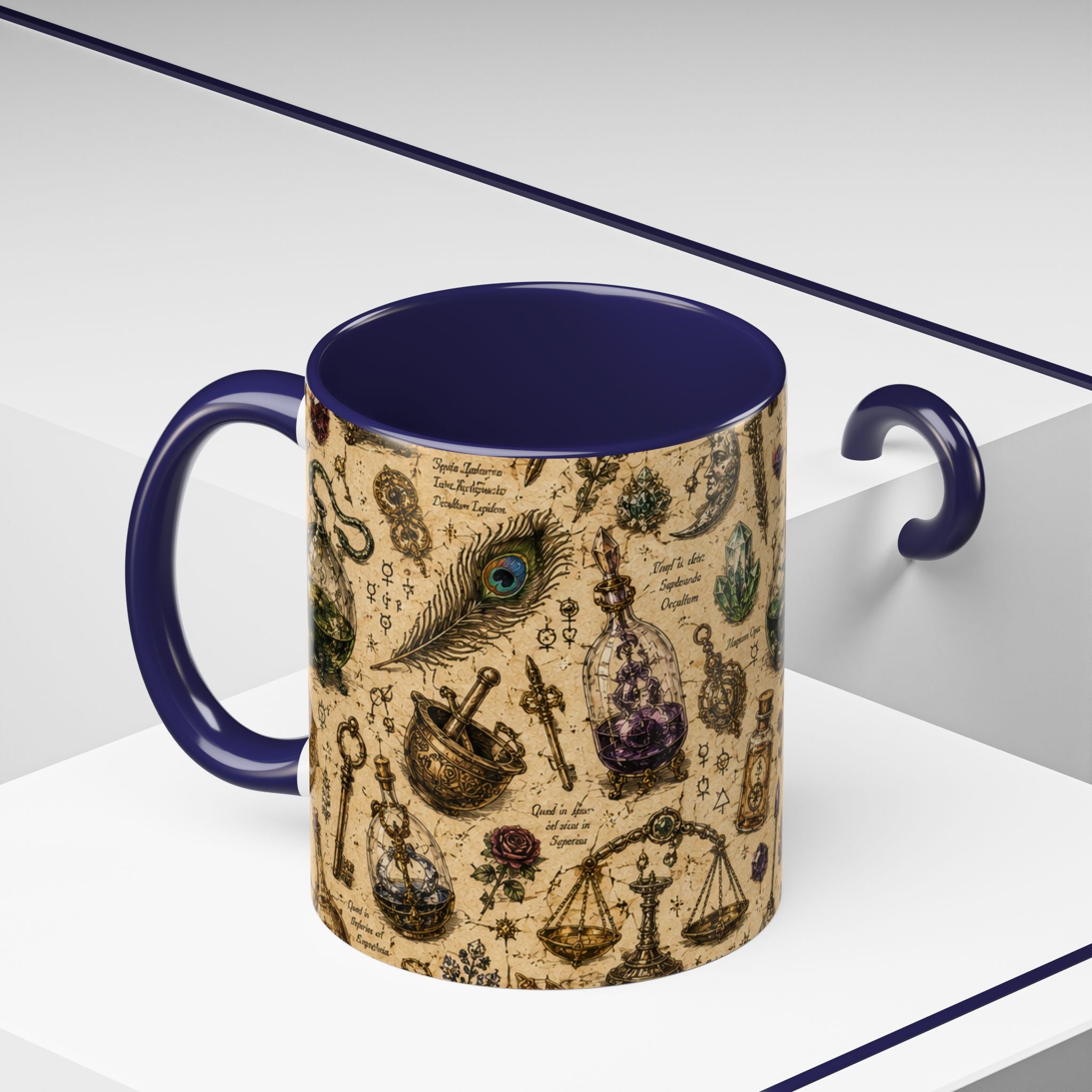 The Alchemist's Cabinet Coffee Mug — Vintage Apothecary Accent Mug (11/15 oz)