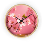Cherry Blossom Wall Clock — Pink Floral Decorative Clock for Home & Spring Gifts