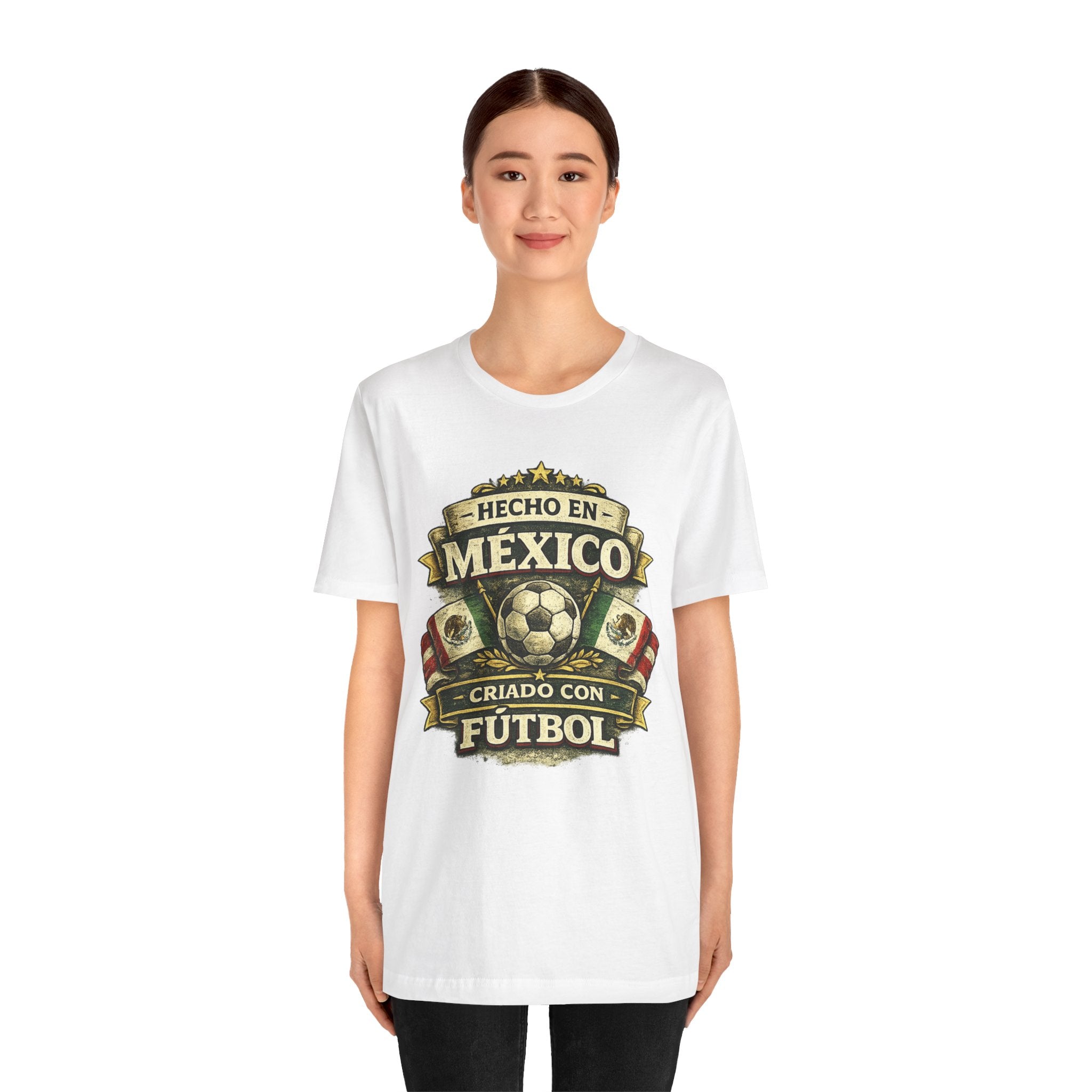 Mexico Soccer T‑Shirt — "Hecho en México, Criado con Fútbol" Vintage Football Tee