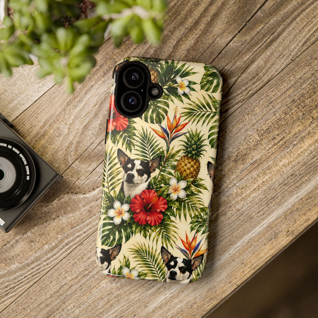 Tropical chihuahua Phone Case — Floral Pineapple Protective Tough Case