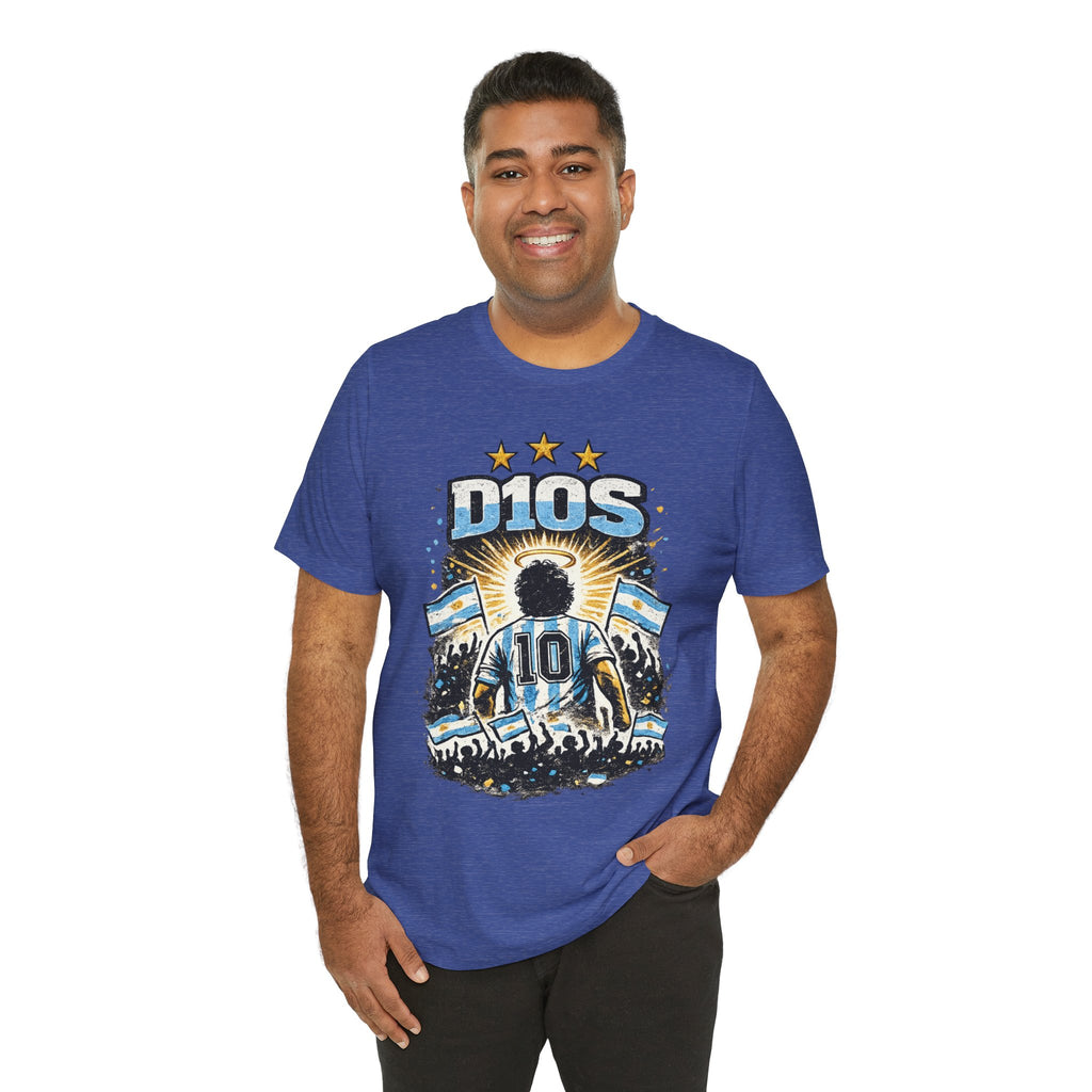 Dios 10 Argentina Soccer Tee — Maradona Tribute Football Shirt
