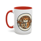 Cat Coffee Mug — Cute Orange Kitty Holding ‘Coffee’ Accent Ceramic Mug (11/15 oz)