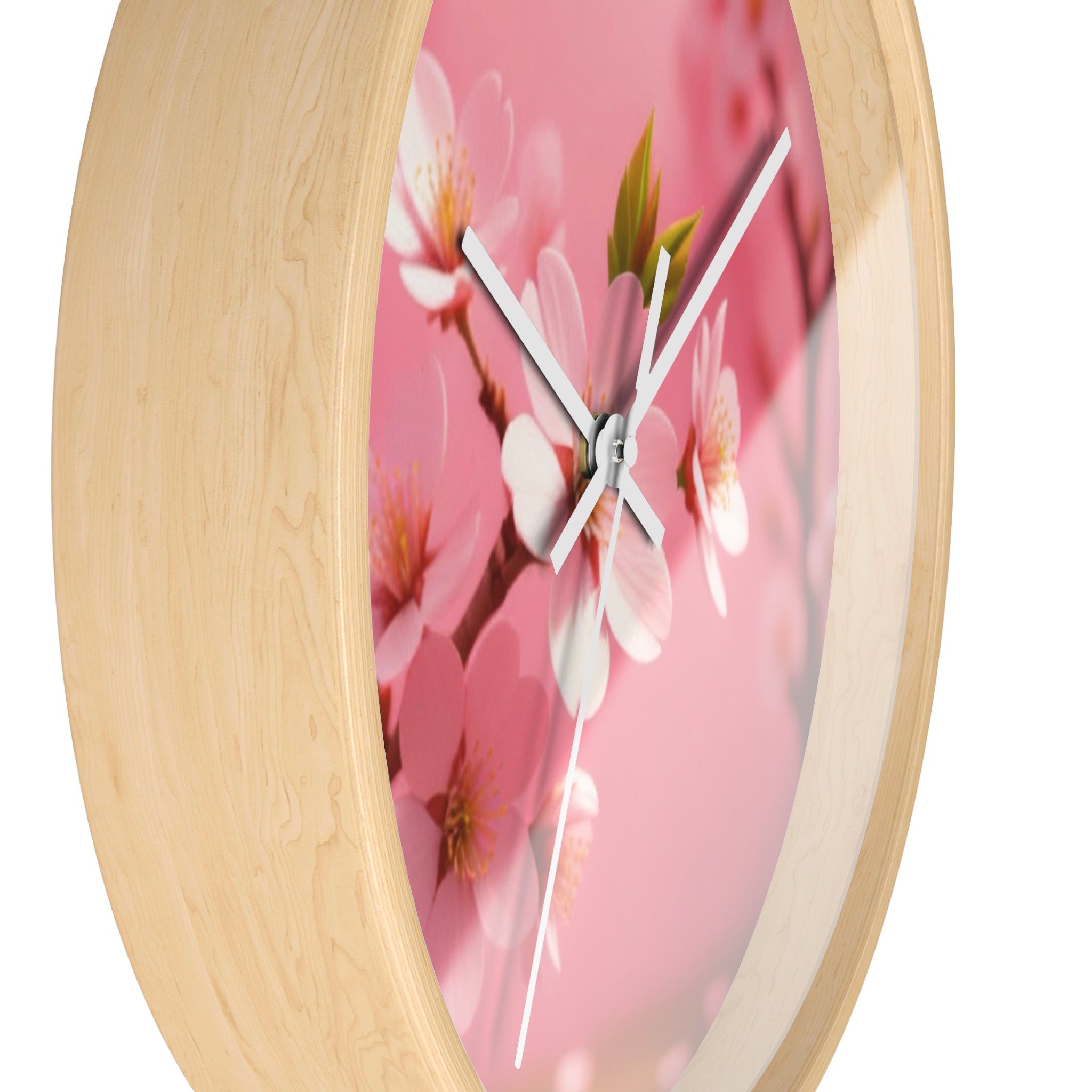 Cherry Blossom Wall Clock — Pink Floral Decorative Clock for Home & Spring Gifts
