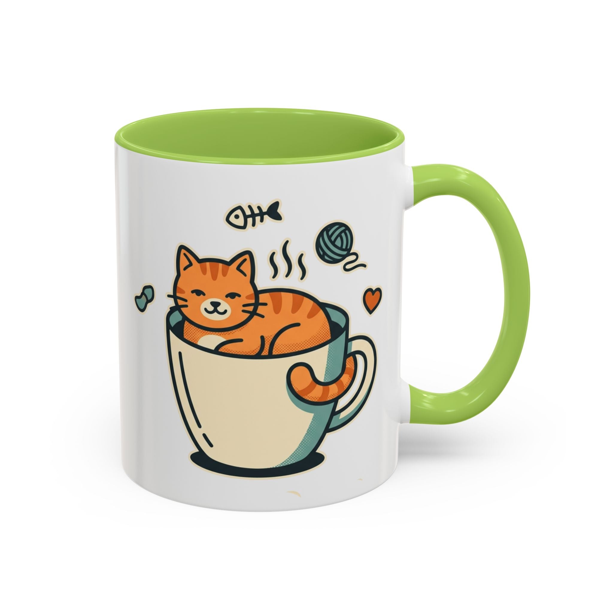 Cat in Cup Coffee Mug — Cute Cat Lover Accent Mug (11/15oz)