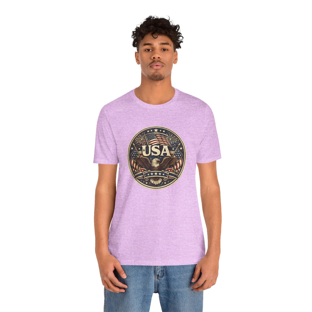 USA Eagle Vintage Patriotic T-Shirt — American Flag Graphic Tee