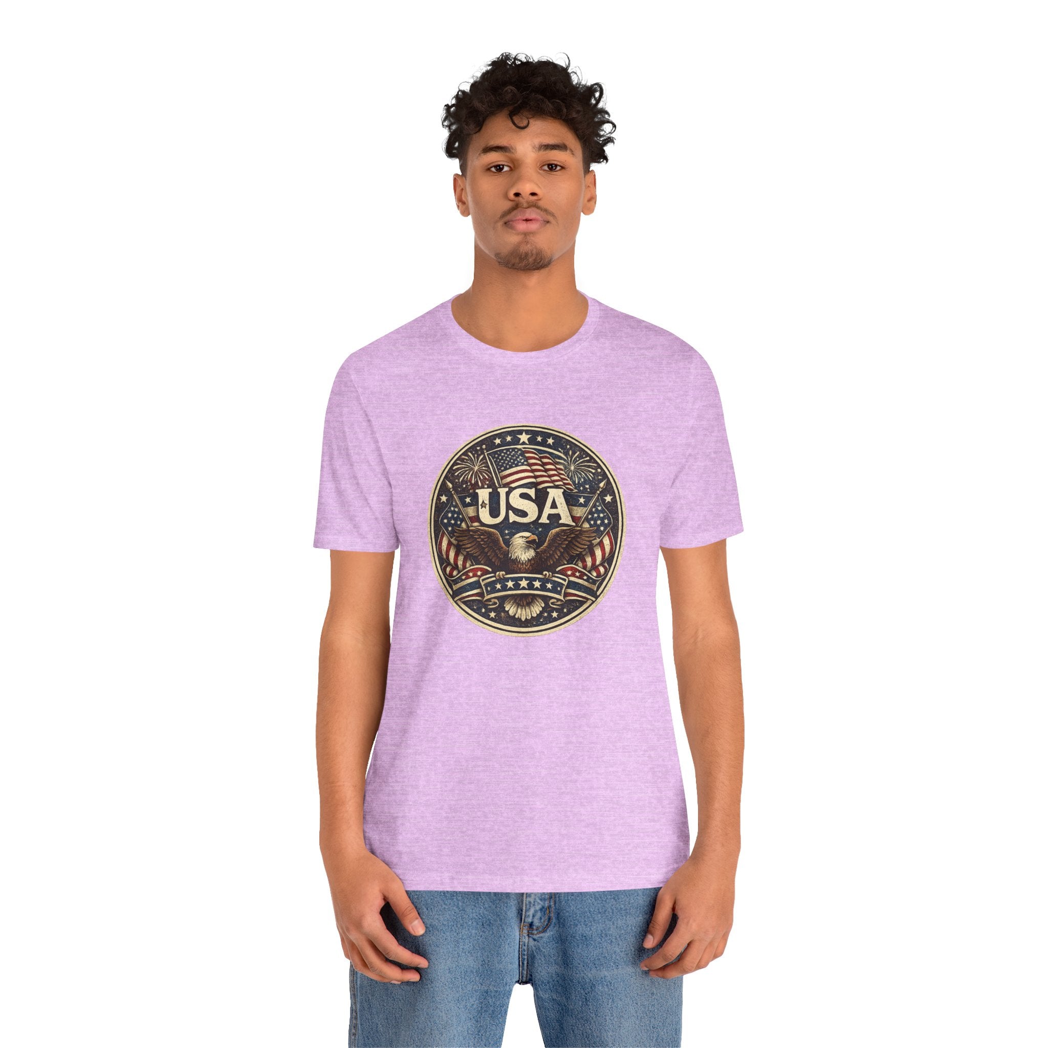 USA Eagle Vintage Patriotic T-Shirt — American Flag Graphic Tee