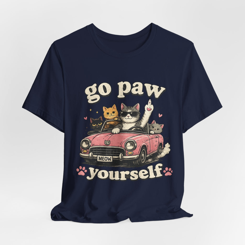Go Paw Yourself Cat Tee – Cute Retro Cats in Convertible T‑Shirt
