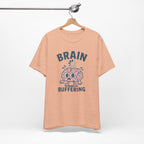 Brain Buffering T‑Shirt — Cute Cartoon Brain Graphic Tee for Neuro Humor