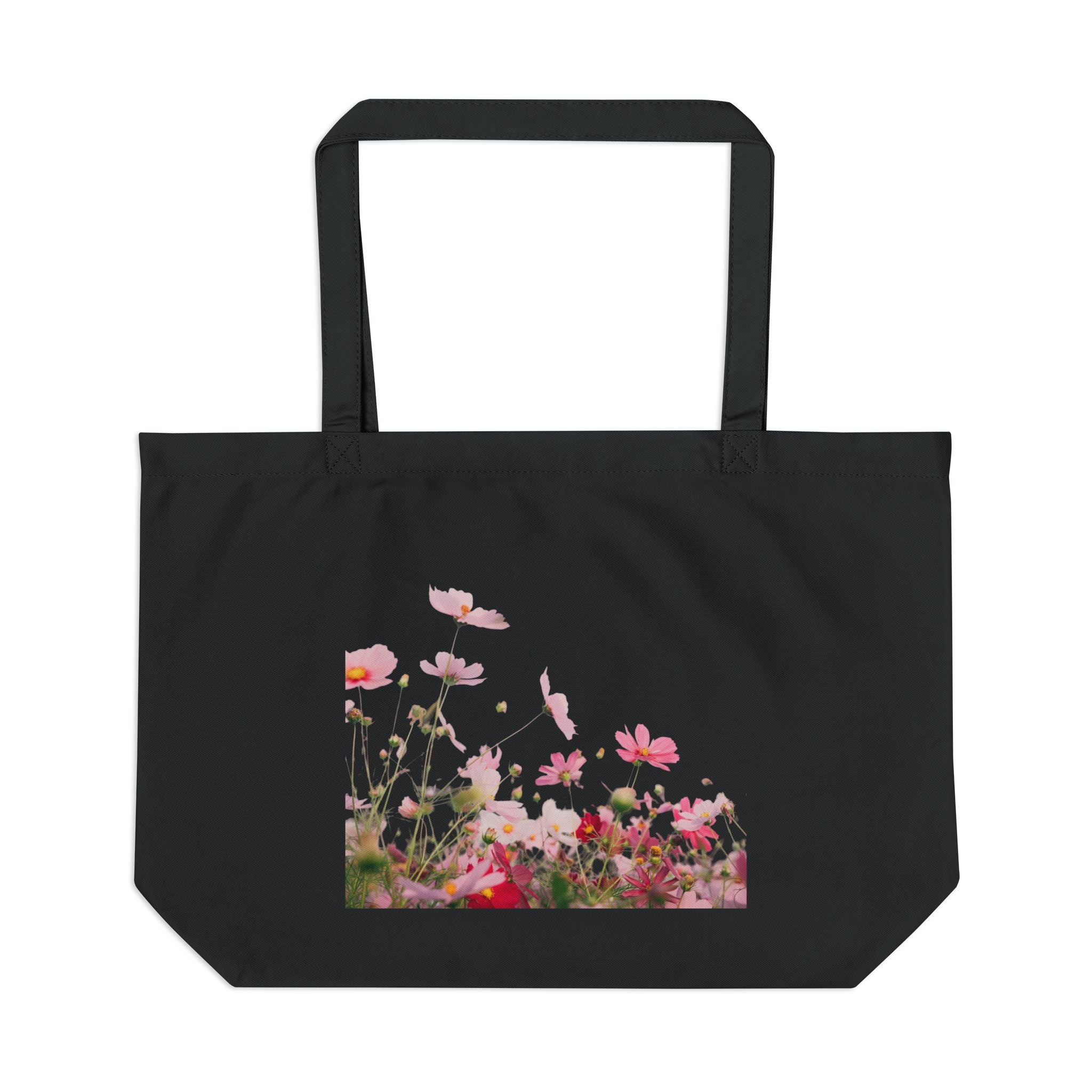 Floral Meadow Large Eco Tote – Pink Wildflower Garden Canvas Bag