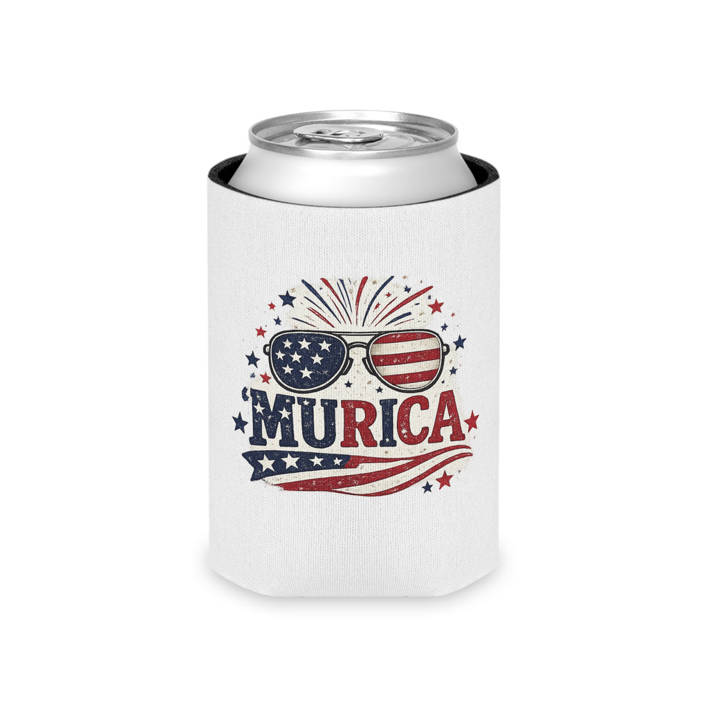 Can Cooler - ‘Murica American Flag Sunglasses Patriotic 4th of July Koozie
