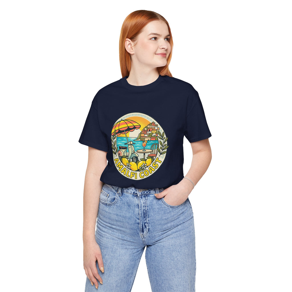 Amalfi Coast Vintage Travel Tee — Scenic Lemon & Vespa Graphic