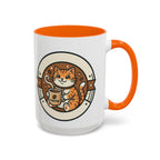 Cat Coffee Mug — Cute Orange Kitty Holding ‘Coffee’ Accent Ceramic Mug (11/15 oz)
