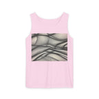 Abstract Wave Mesh Tank Top — Geometric Optical Illusion Graphic Tank