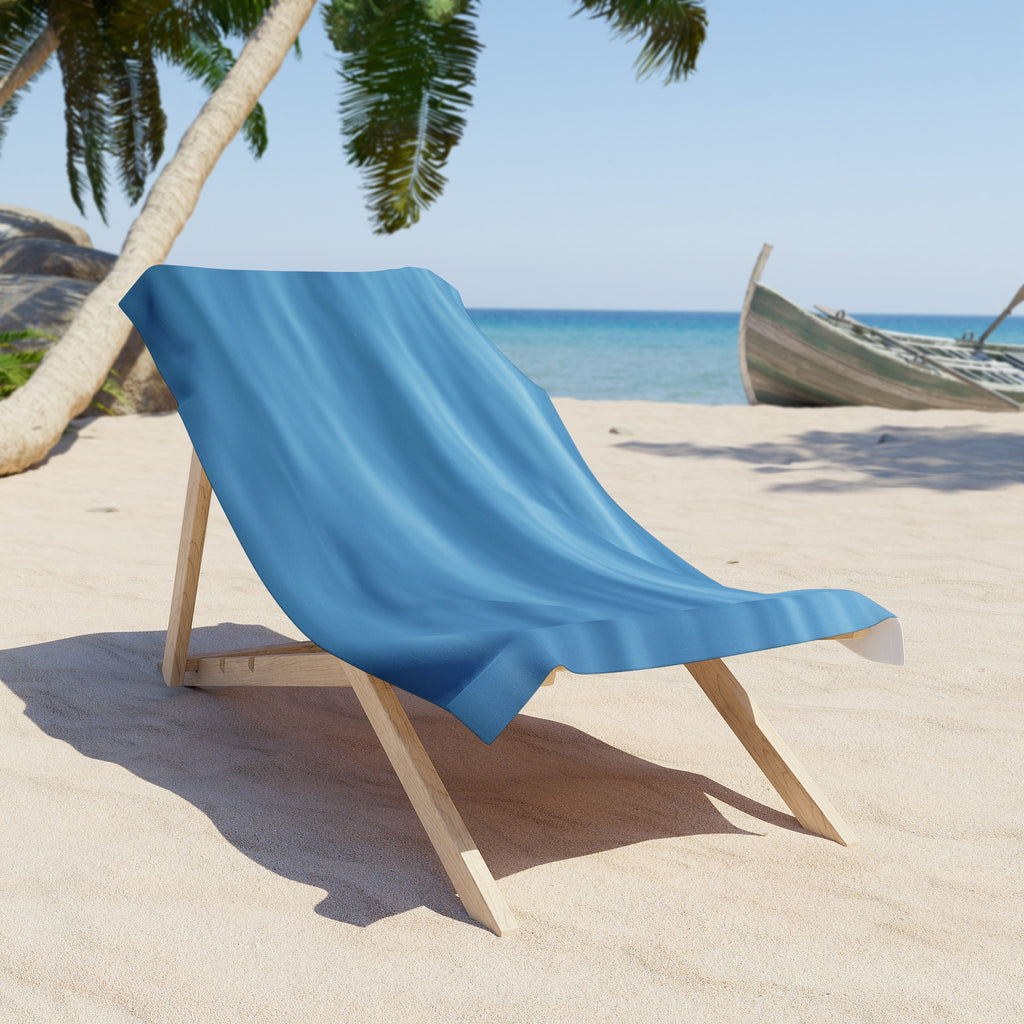 Ocean Blue Beach Towel — Soft Wavy Water Print