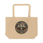 USA Eagle Canvas Tote Bag — Patriotic American Flag Market Tote