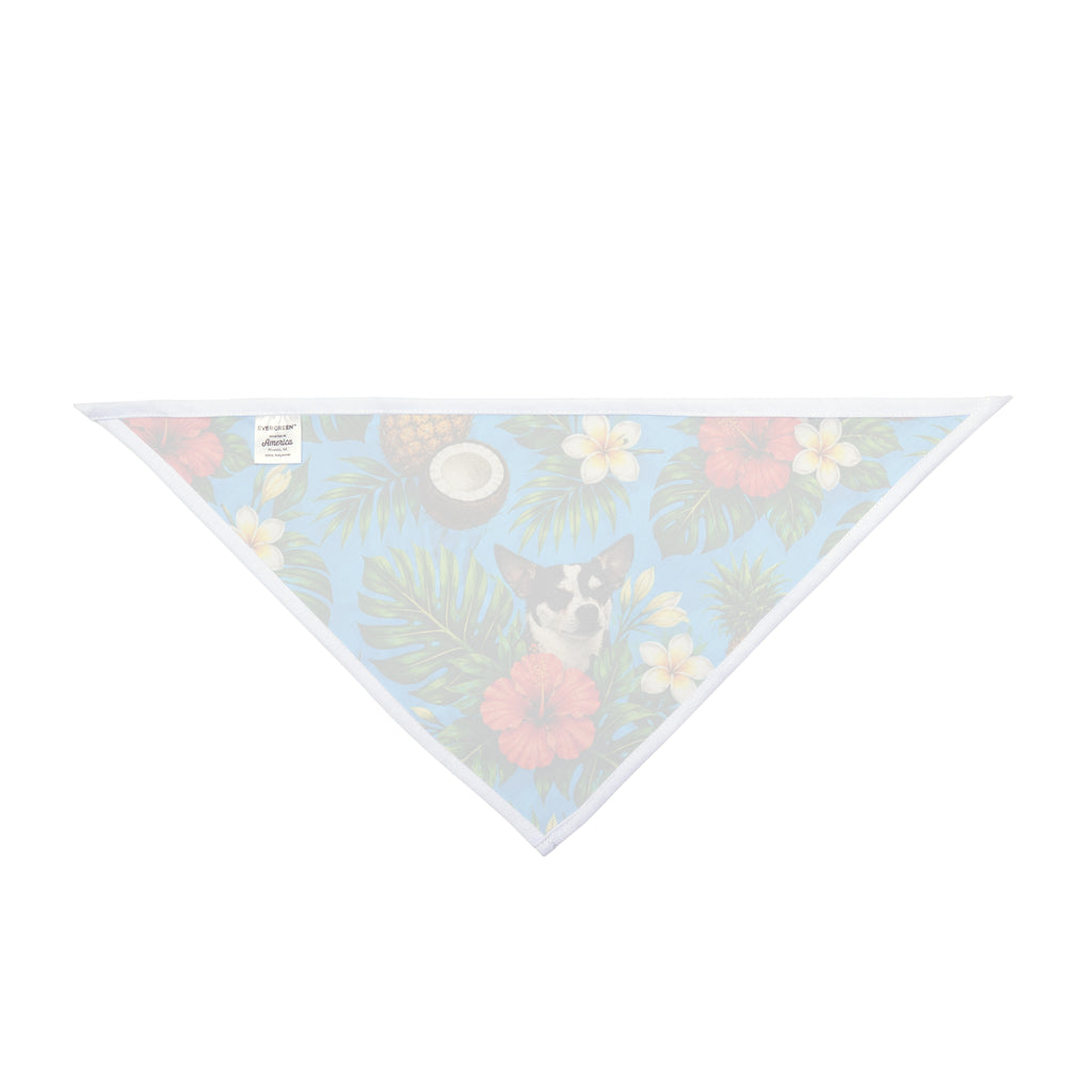 Tropical Dog Bandana — Hawaiian Floral & Pineapple Pet Scarf