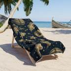 Charles Mèliés Vibe  Vintage Beach Towel — Moon, Stars & Hot Air Balloon Night Sky Design