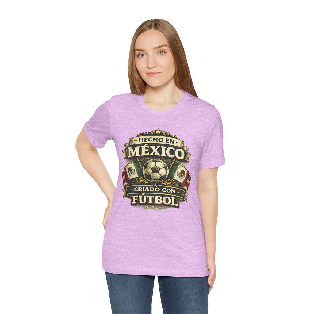 Mexico Soccer T‑Shirt — "Hecho en México, Criado con Fútbol" Vintage Football Tee