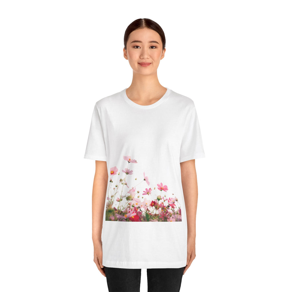 Floral Meadow Tee – Pink Wildflower Field Graphic T-Shirt
