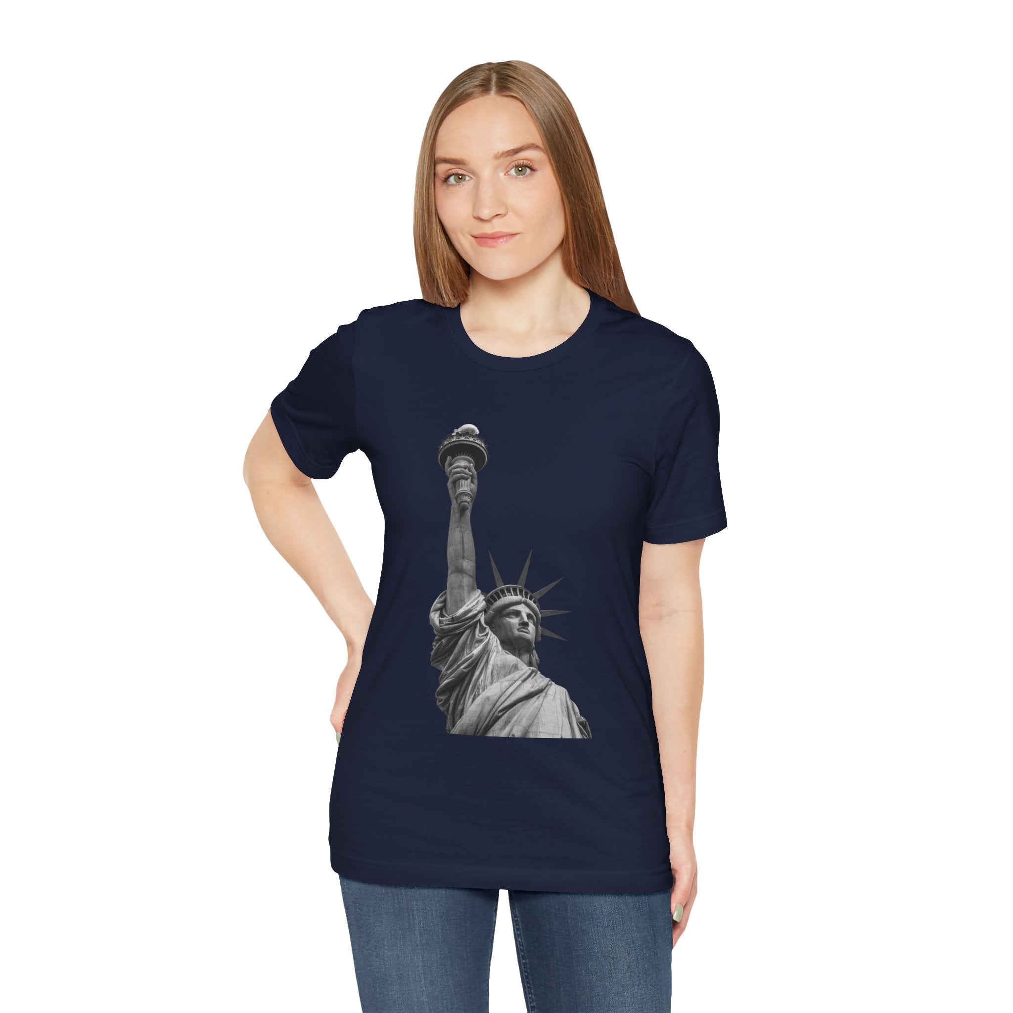 Statue of Liberty Graphic Tee — Black & White NYC Landmark T-Shirt