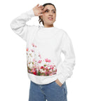Floral Meadow Sweatshirt — Pink Cosmos Garden Crewneck