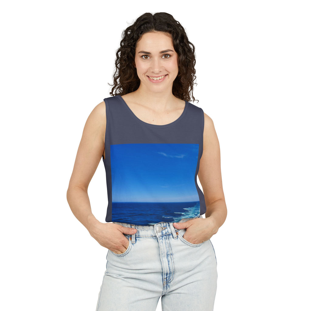 Ocean View Photo Tank Top — Coastal Beach Vibes Summer Tee