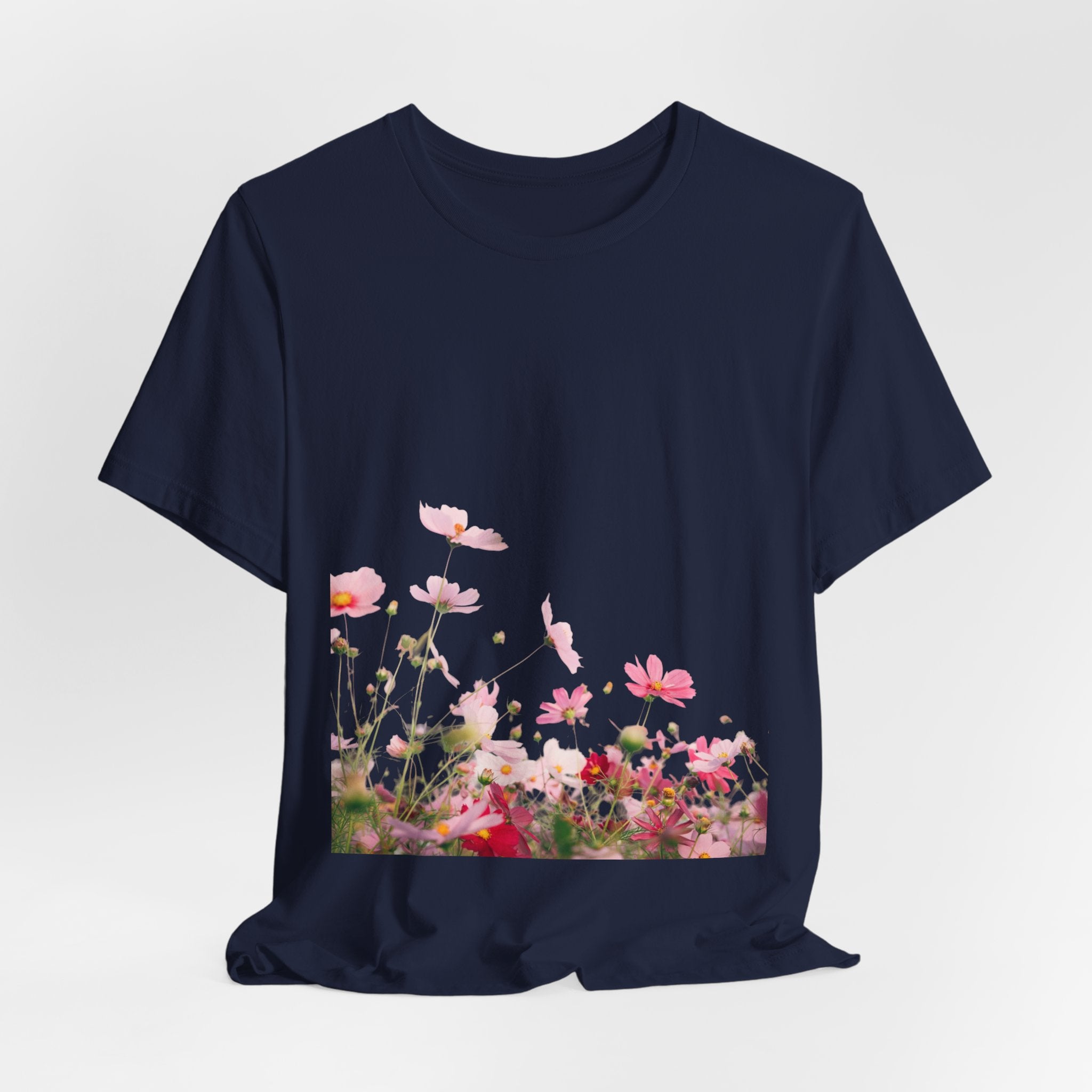 Floral Meadow Tee – Pink Wildflower Field Graphic T-Shirt