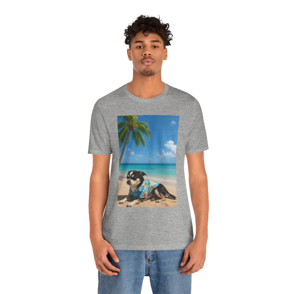 Beach Chihuahua Dog T-Shirt — Hawaiian Shirt Puppy on Tropical Shore
