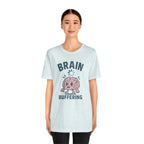 Brain Buffering T‑Shirt — Cute Cartoon Brain Graphic Tee for Neuro Humor
