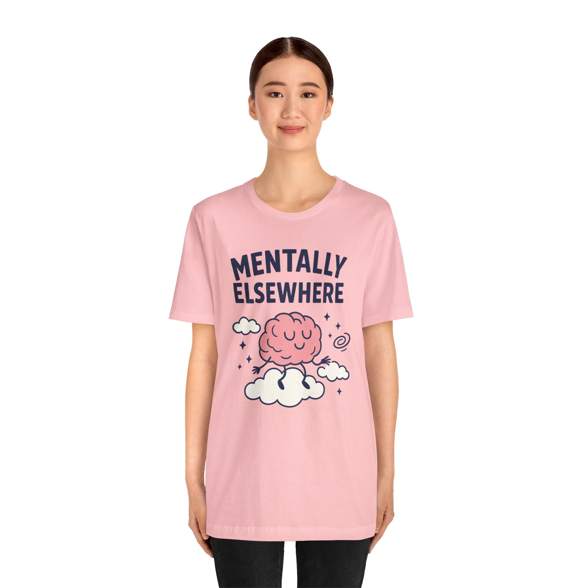 Mentally Elsewhere T-Shirt — Cute Brain on Cloud Graphic Tee