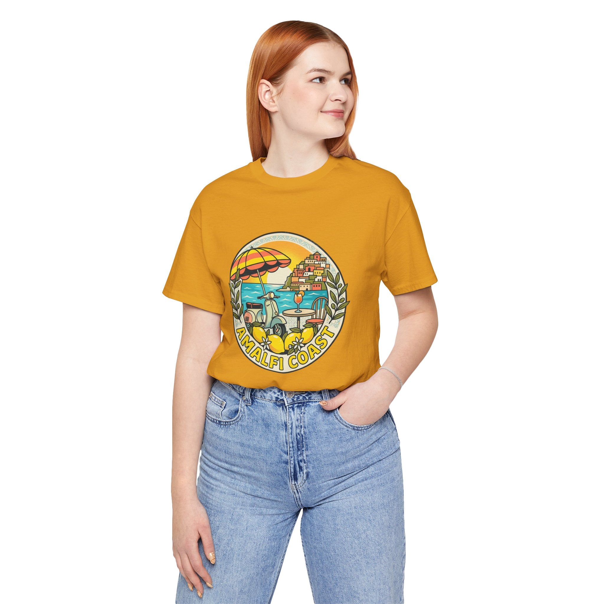 Amalfi Coast Vintage Travel Tee — Scenic Lemon & Vespa Graphic