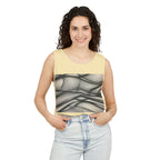 Abstract Wave Mesh Tank Top — Geometric Optical Illusion Graphic Tank