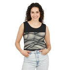 Abstract Wave Mesh Tank Top — Geometric Optical Illusion Graphic Tank