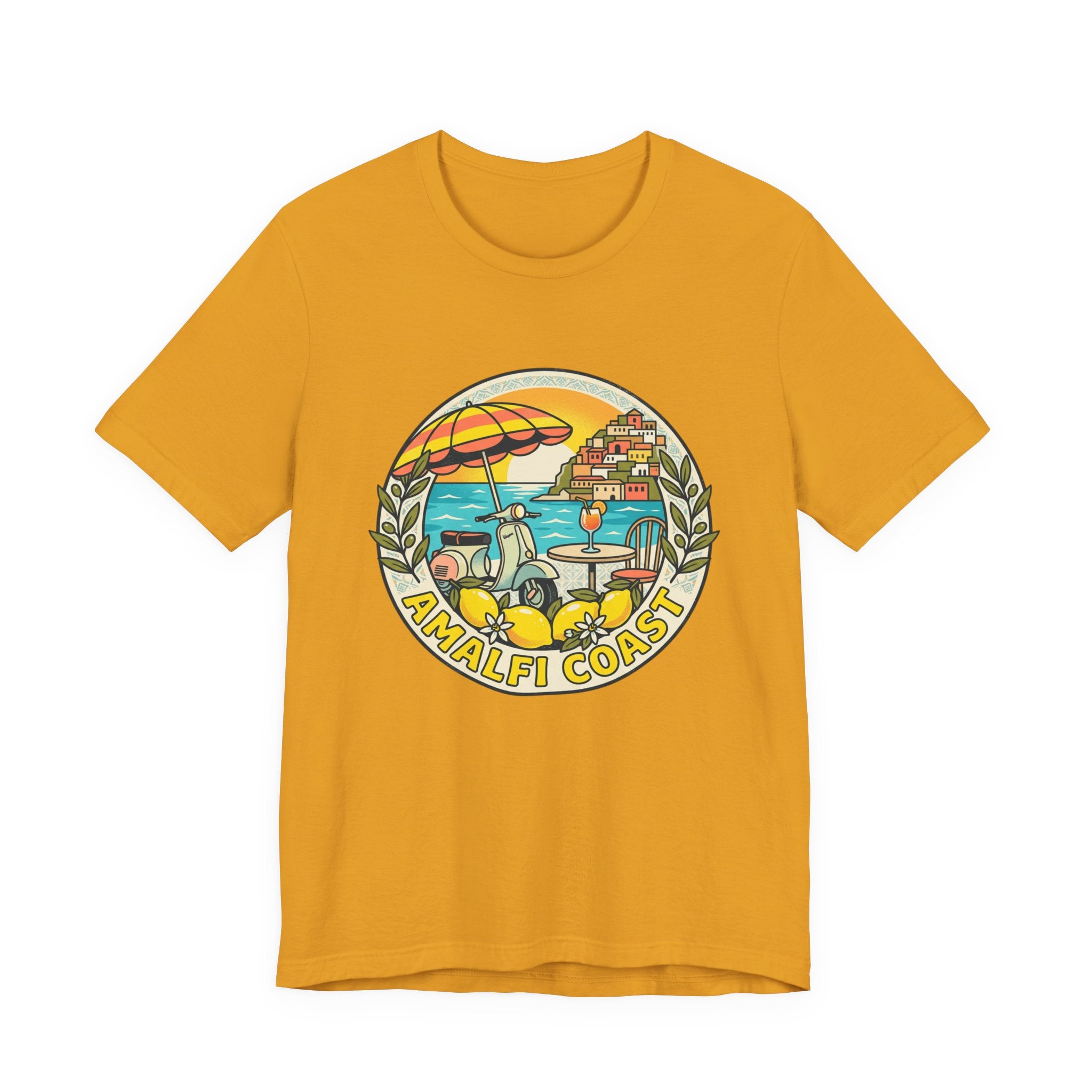 Amalfi Coast Vintage Travel Tee — Scenic Lemon & Vespa Graphic