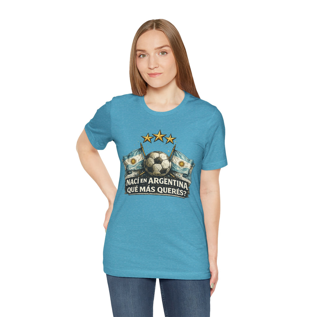 Argentina Soccer T-Shirt — "Nací en Argentina, ¿Qué más querés?" Vintage Football Tee