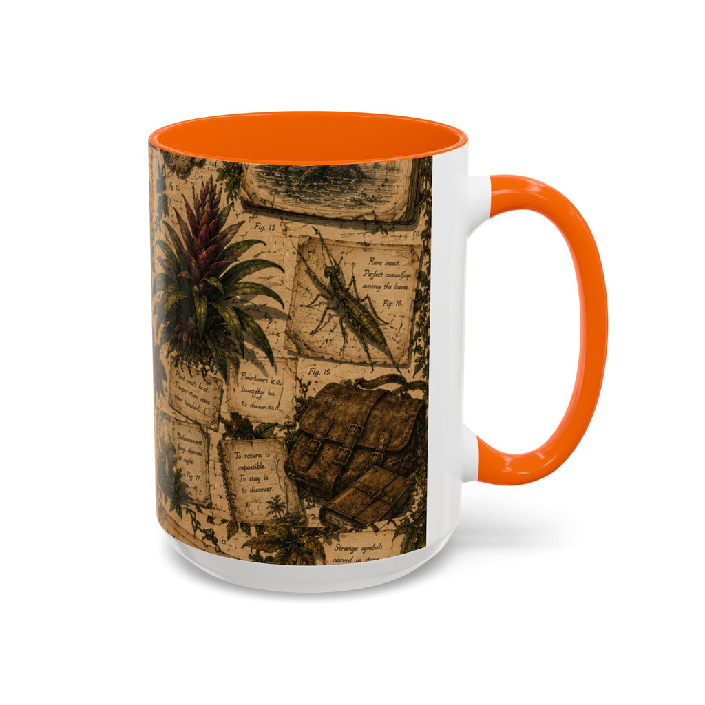 Vintage Natural History Coffee Mug — Botanical & Fossil Illustration Accent Mug