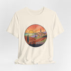 Sunset Tuscan Landscape T-Shirt — Vintage Italian Countryside Graphic Tee