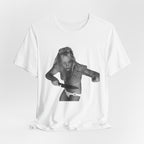 Vintage Grunge Graphic Tee – Monochrome Retro Pinup Girl Design