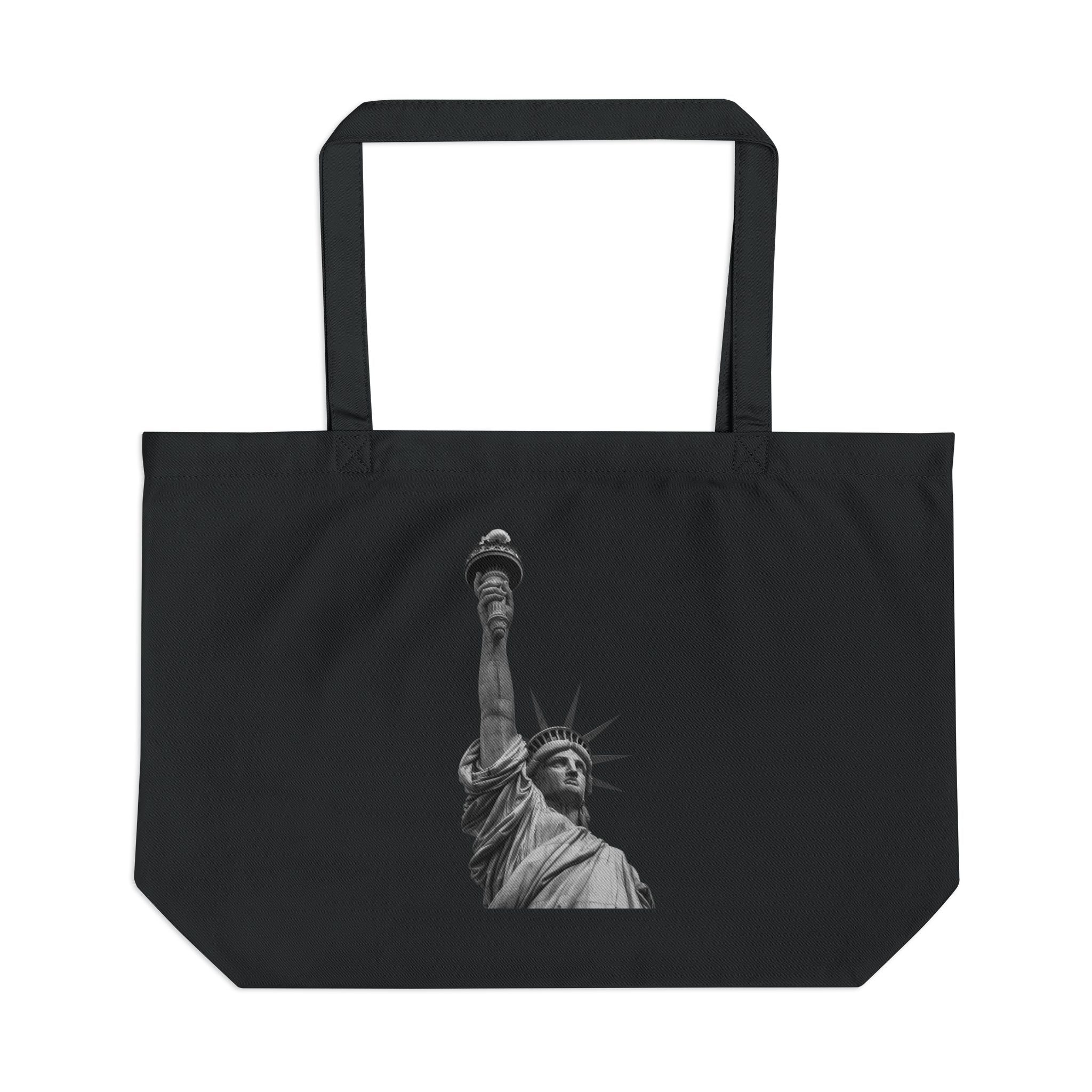 Statue of Liberty Large Eco Tote – Vintage NYC Landmark Canvas Beach & Shopping Bag