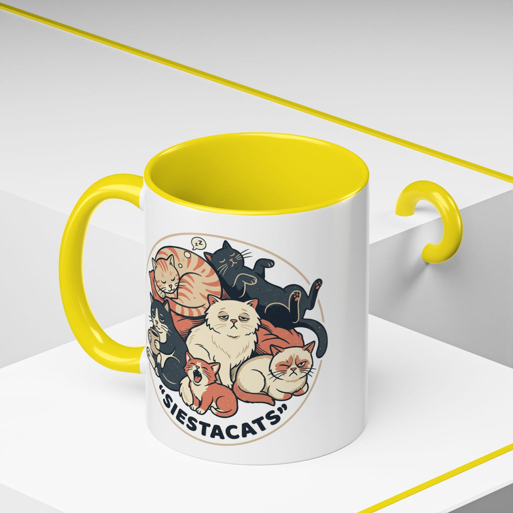 Cat Jester Accent Coffee Mug – Whimsical Vintage Cat Illustration (11/15oz)
