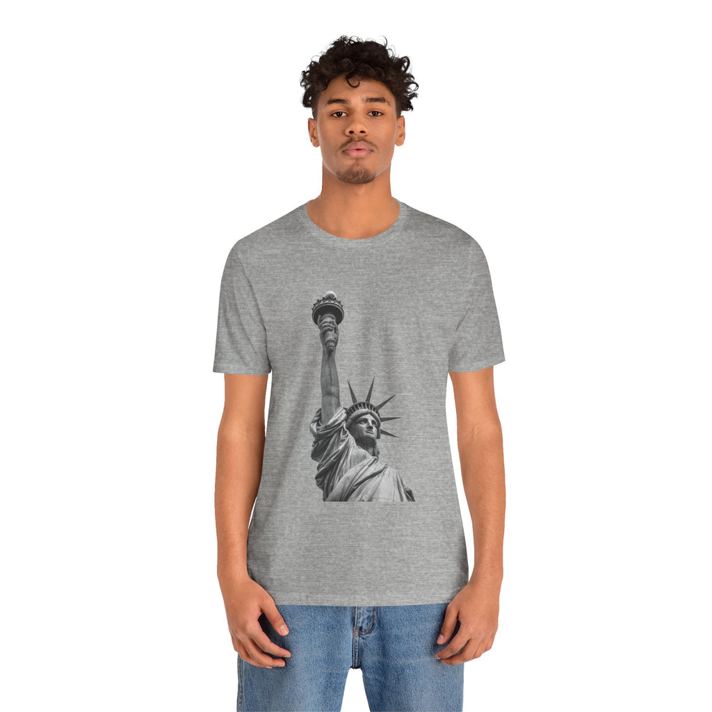 Statue of Liberty Graphic Tee — Black & White NYC Landmark T-Shirt