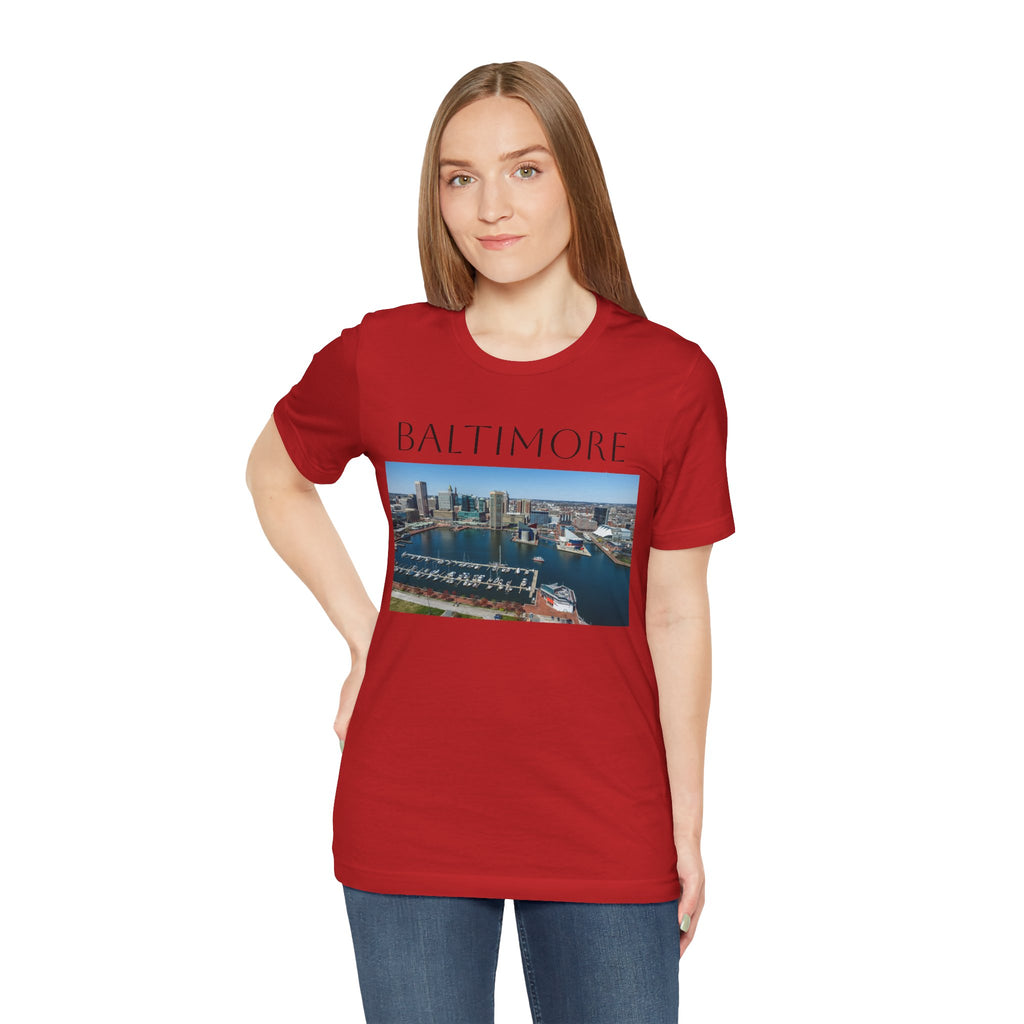 Baltimore Skyline Photo Tee — Inner Harbor Cityscape T-Shirt