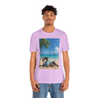 Beach Chihuahua Dog T-Shirt — Hawaiian Shirt Puppy on Tropical Shore