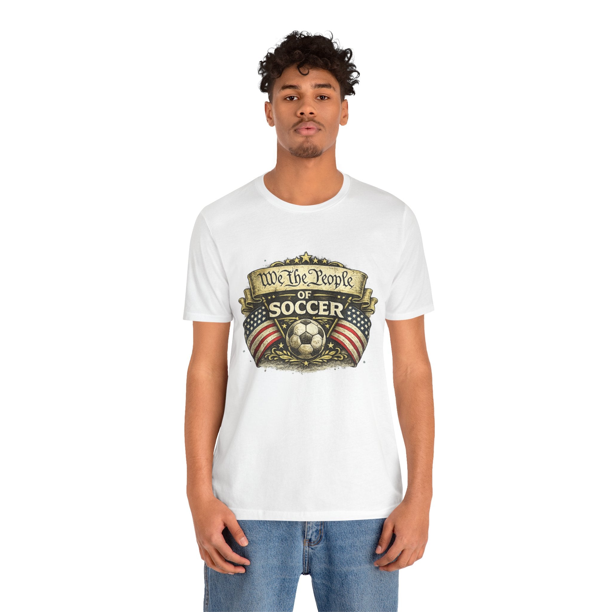 We The People of Soccer T-Shirt — American Flag Vintage Soccer Tee