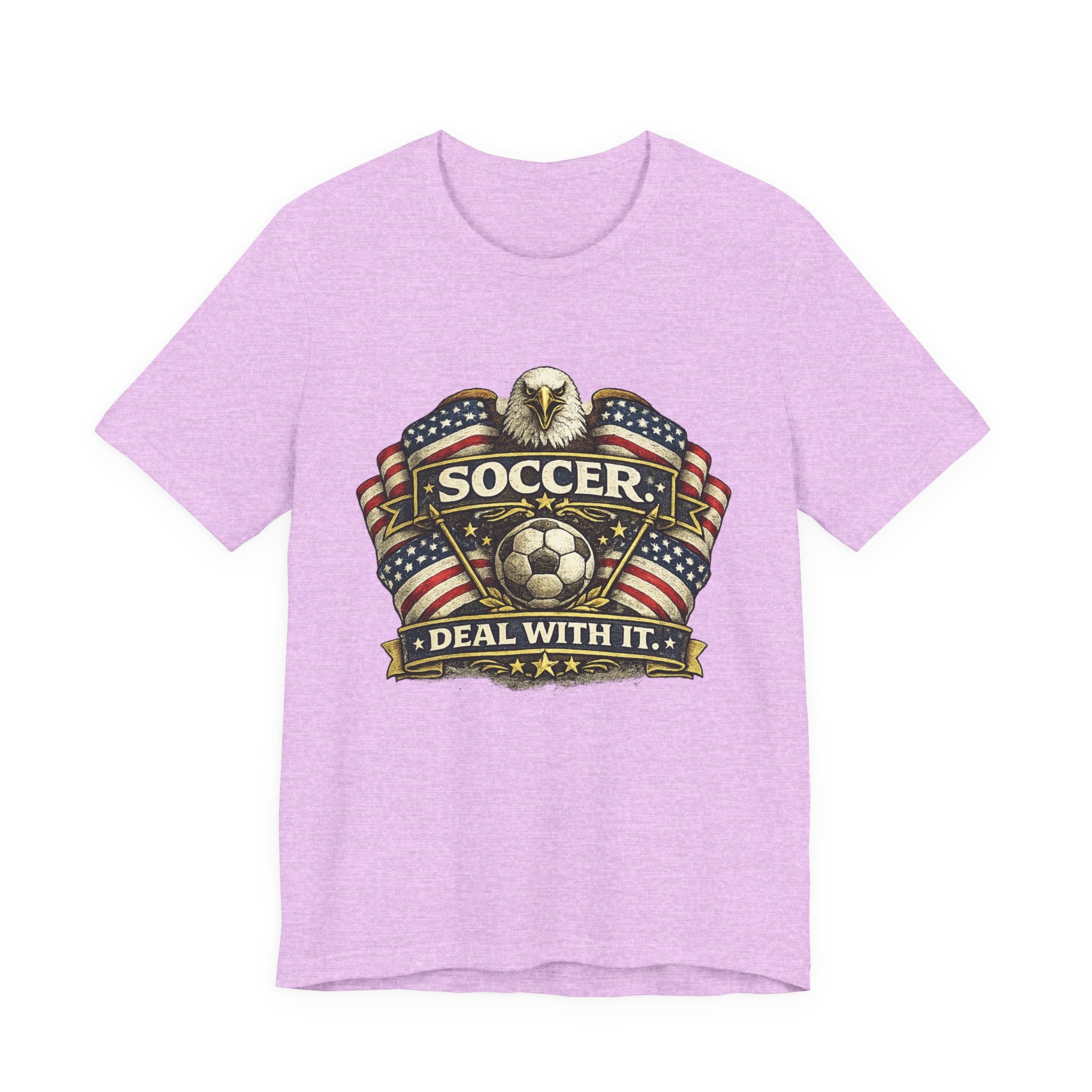 Soccer Deal With It T-Shirt — Patriotic Eagle Soccer Tee for Players & Fans