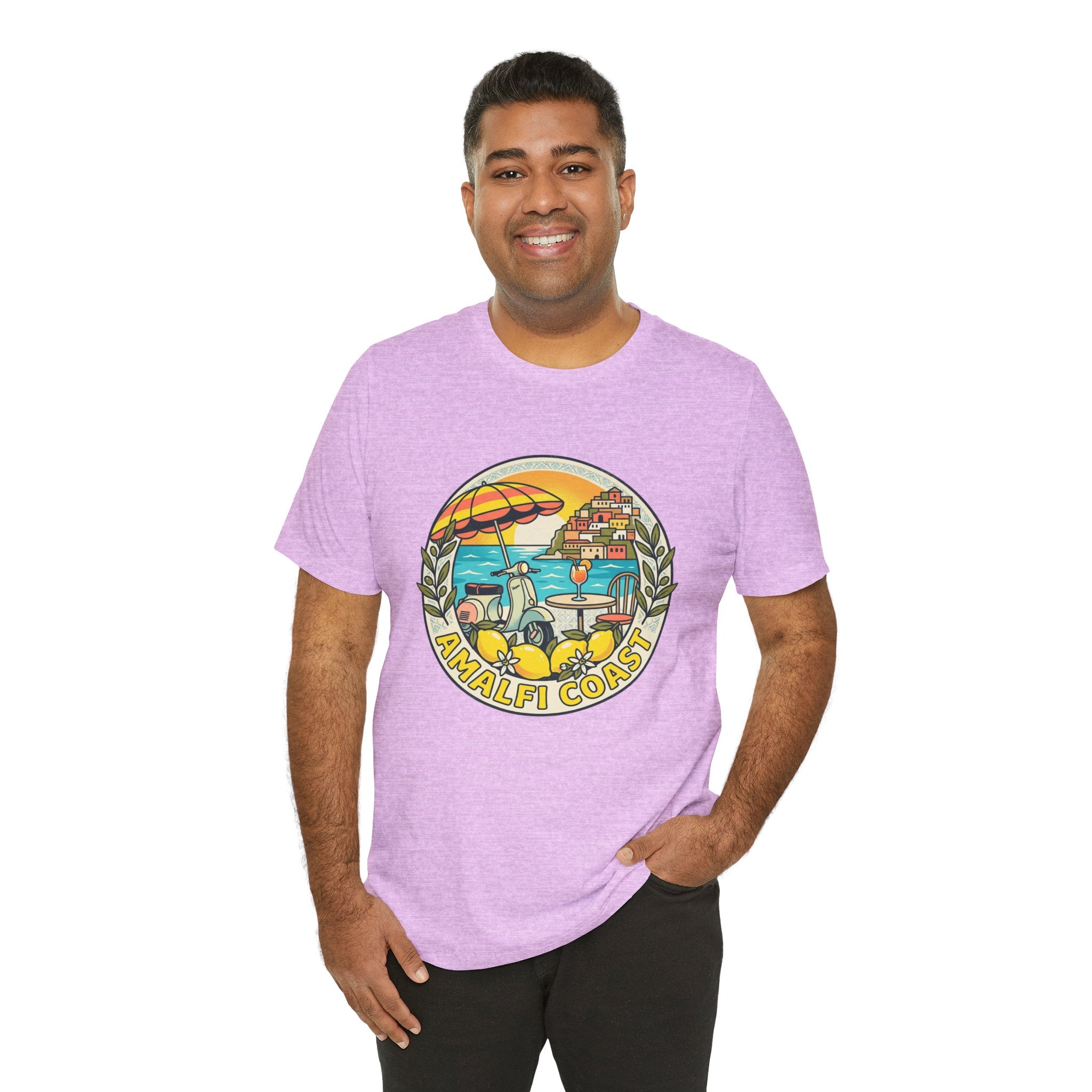 Amalfi Coast Vintage Travel Tee — Scenic Lemon & Vespa Graphic
