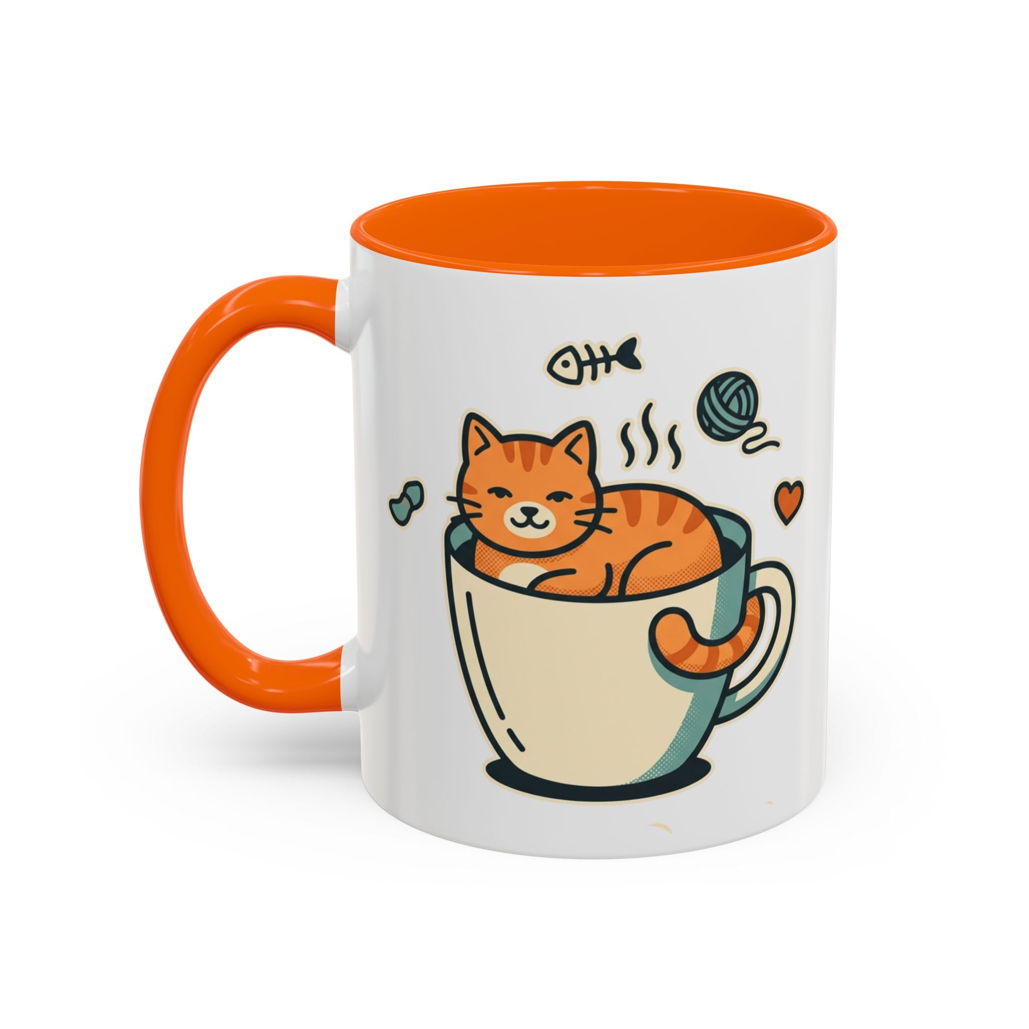 Cat in Cup Coffee Mug — Cute Cat Lover Accent Mug (11/15oz)